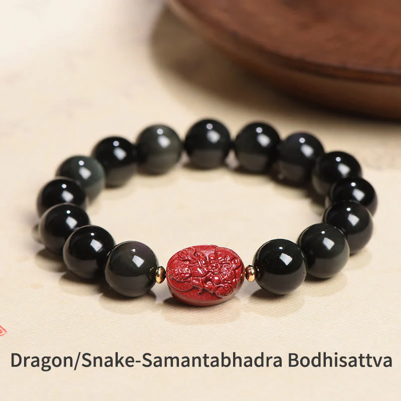 8mm Black Obsidian Chinese Zodiac Purification Bracelet - Image 24