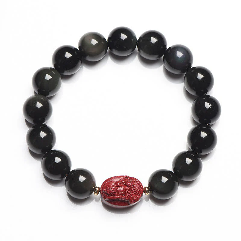 8mm Black Obsidian Chinese Zodiac Purification Bracelet - Image 4
