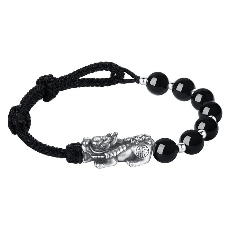 8mm Black Obsidian Pixiu Bracelet for Strength & Wealth - Image 8