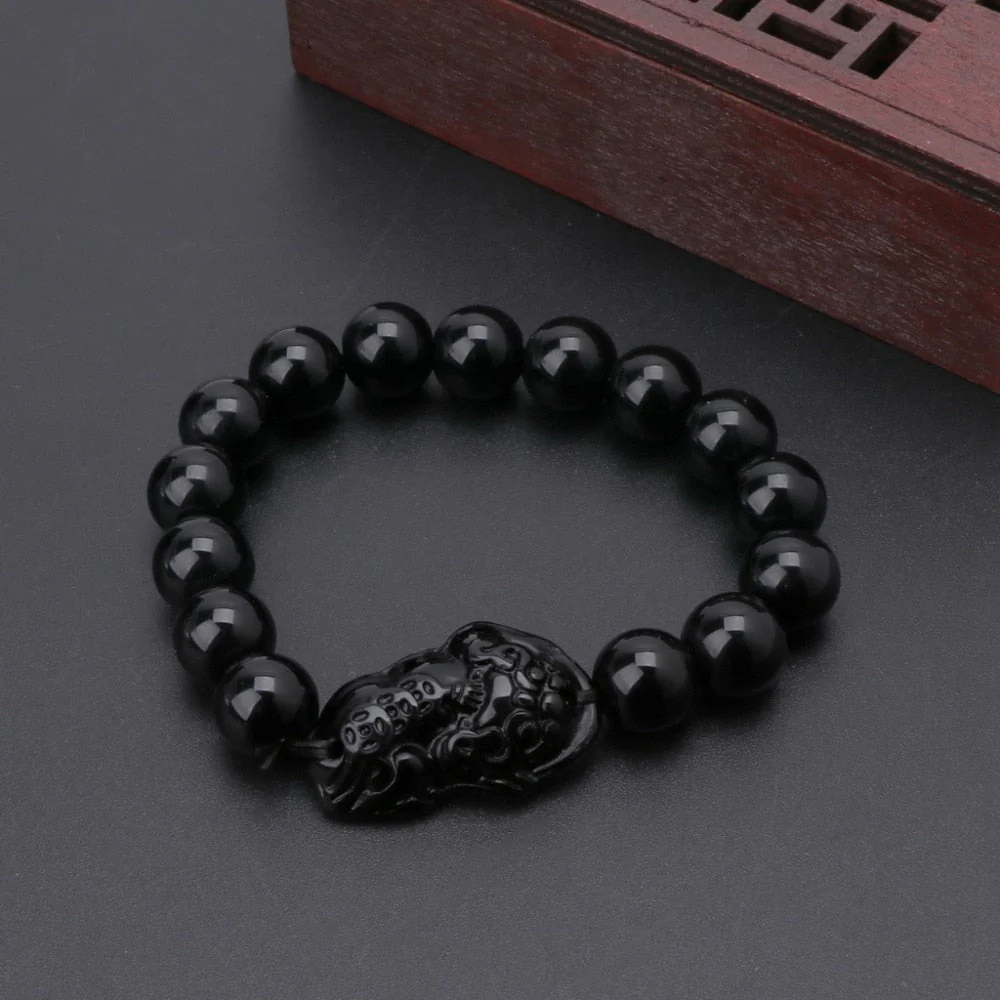 Pixiu Wealth Charm Obsidian Bracelet - Image 4