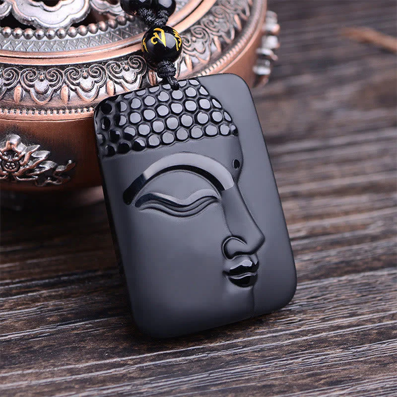 Black Obsidian Buddha Pendant Necklace for Purification & Luck - Image 6