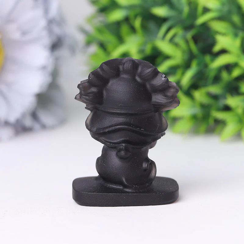 Black Obsidian 2.5 Inch Fortune Cat Crystal Carving - Image 5