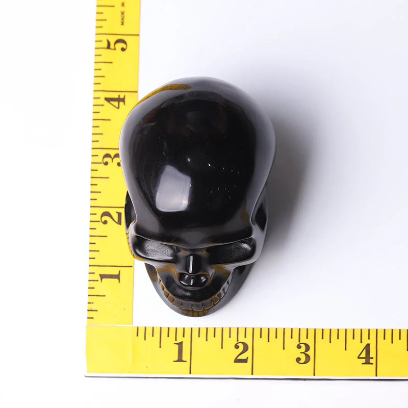 3 to 3.5 Inch Black Obsidian Crystal Skull Carvings for Protection - Image 8