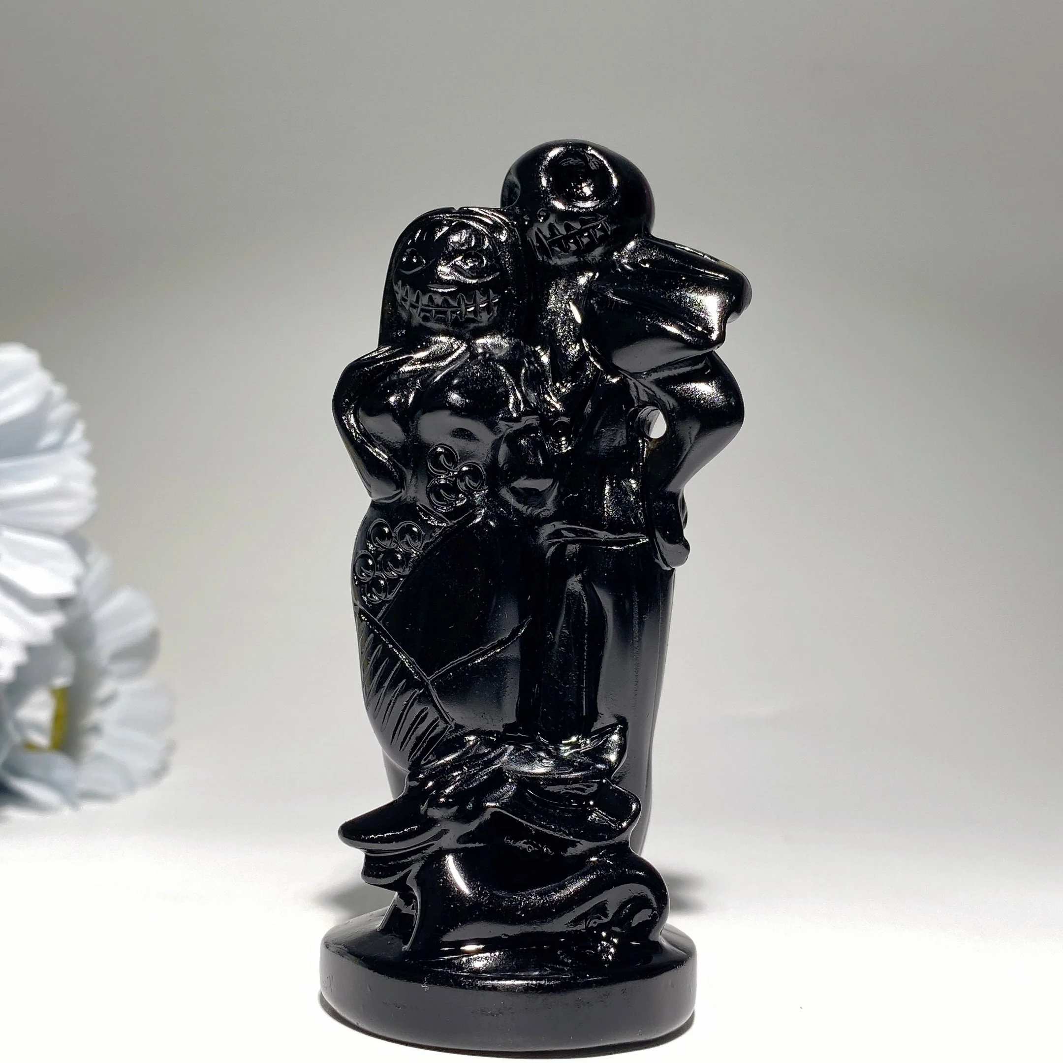 3.6-4.6 Inch Black Obsidian & Yooperlite Dog Crystal Carvings - Image 7