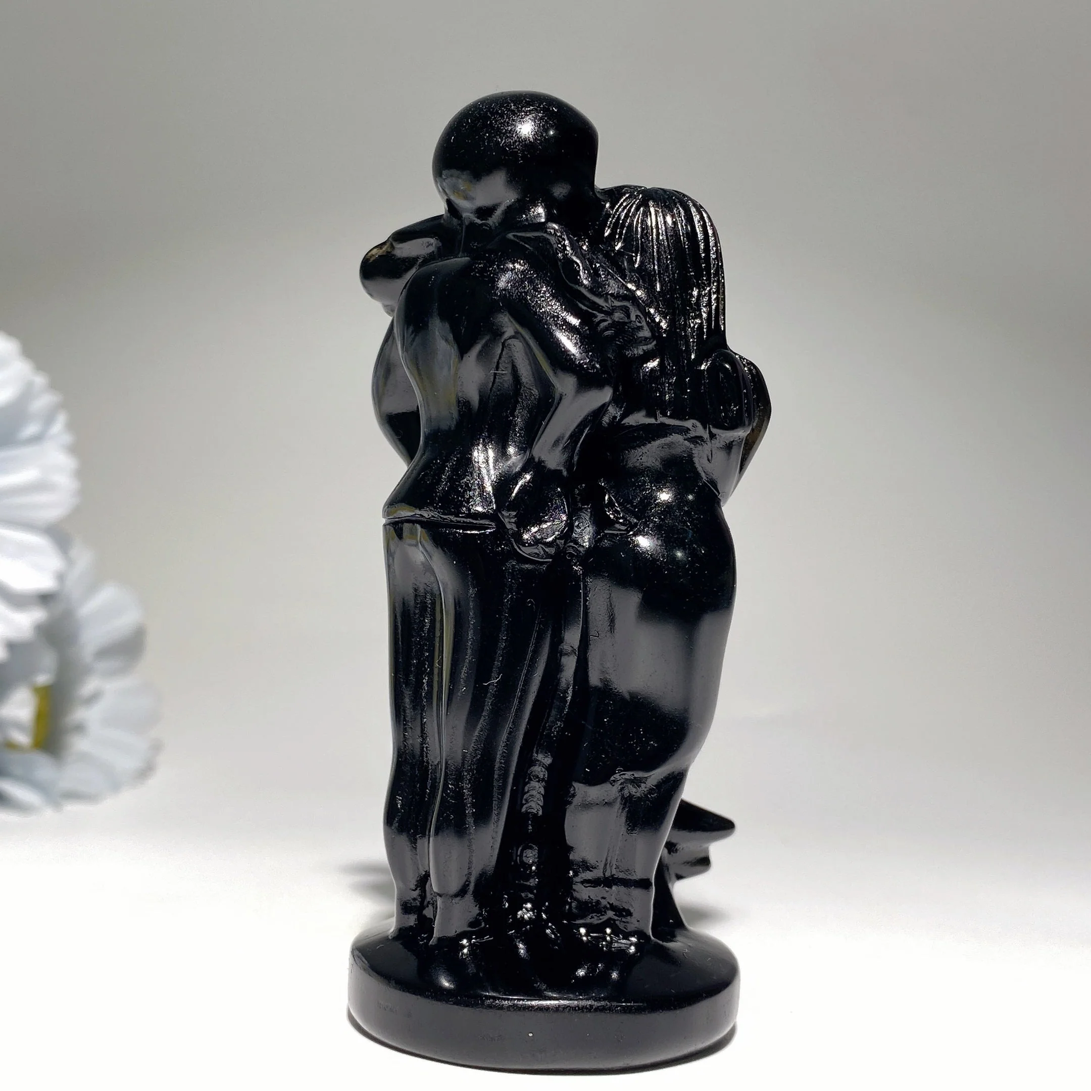 3.6-4.6 Inch Black Obsidian & Yooperlite Dog Crystal Carvings - Image 8