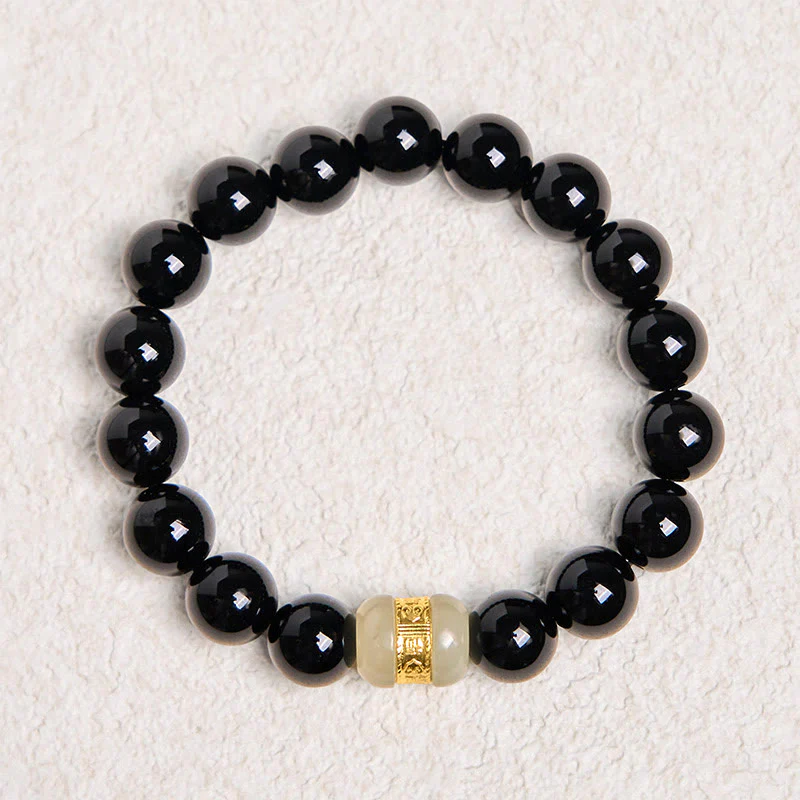 Black Onyx & Jade 10mm Support Bracelet for Protection - Image 6