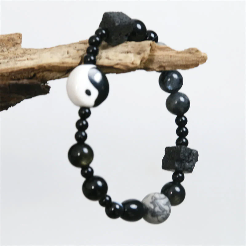 Unisex Black Onyx Yin Yang Bracelet for Balance & Protection - Image 10