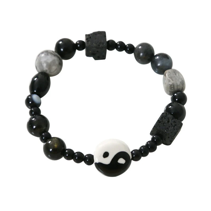 Unisex Black Onyx Yin Yang Bracelet for Balance & Protection - Image 11