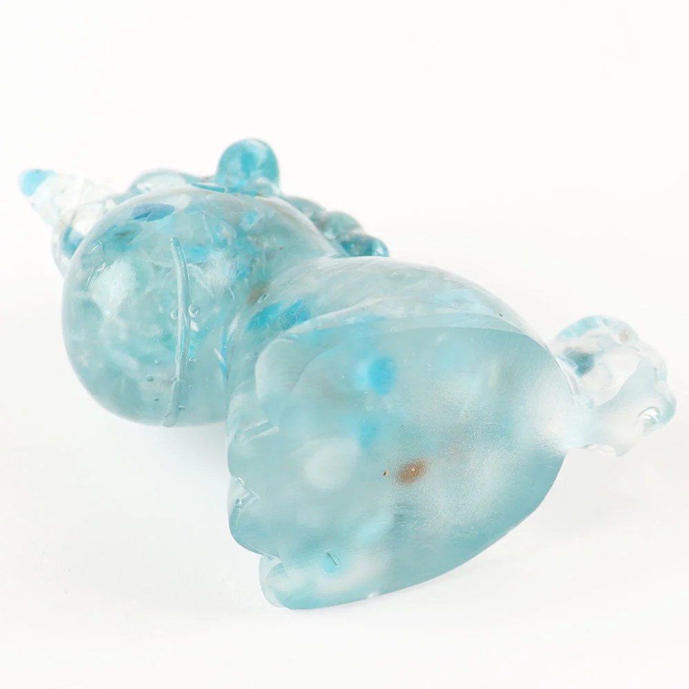 Blue Apatite Resin Spiritual Unicorn Figurine 2.1in - Image 4