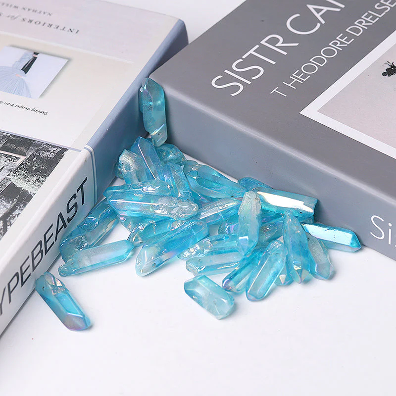 Blue Aura Angel Crystal Points 1.2-1.7" Raw Quartz - Image 5