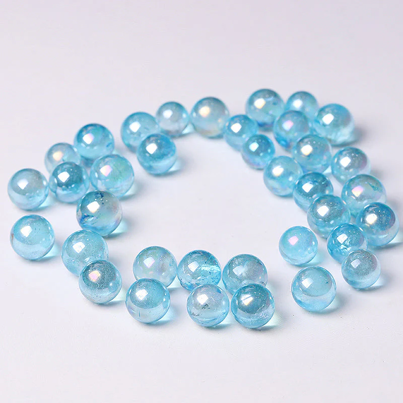 High Quality 0.5-0.7 inch Blue Aura Angel Crystal Sphere - Image 2