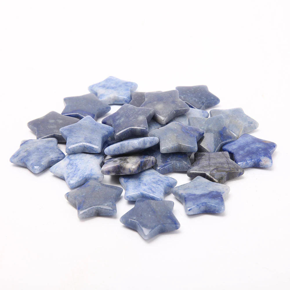 Healing Blue Aventurine 1.2-Inch Crystal Star Carvings - Image 2