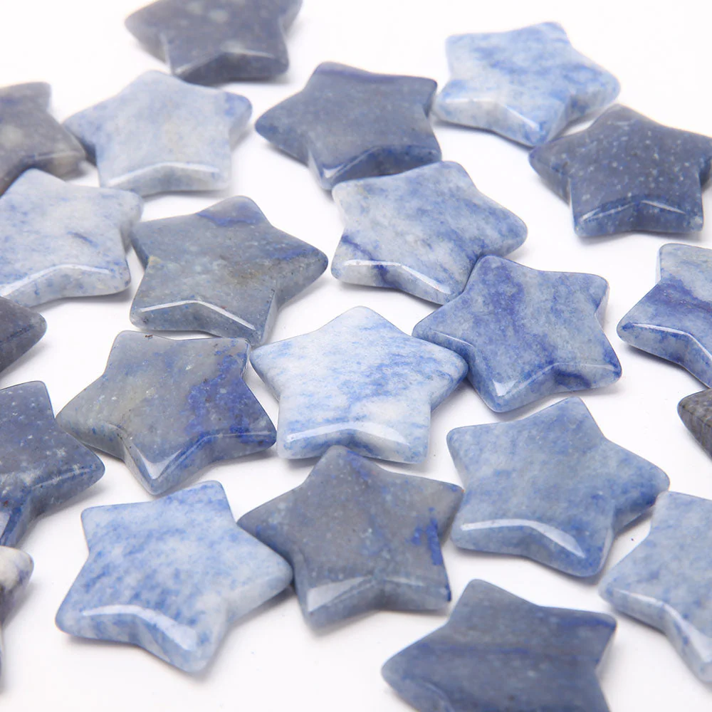 Healing Blue Aventurine 1.2-Inch Crystal Star Carvings - Image 3