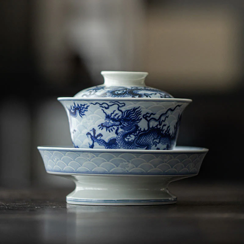 Blue Dragon Ceramic Teacup 80ml | Chinese Tea Cup - Image 17