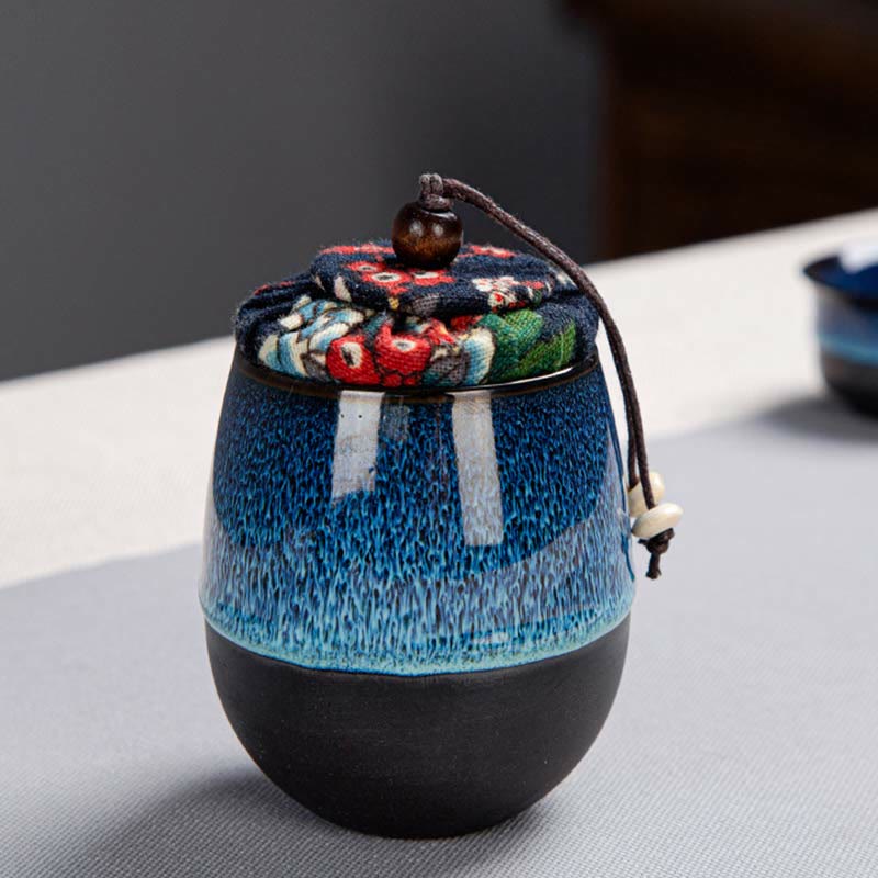 Blue Gradient Ceramic Gongfu Teapot Set for Zen Decor - Image 12
