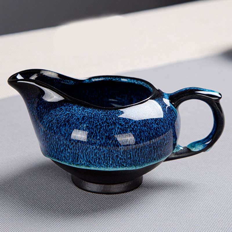 Blue Gradient Ceramic Gongfu Teapot Set for Zen Decor - Image 17