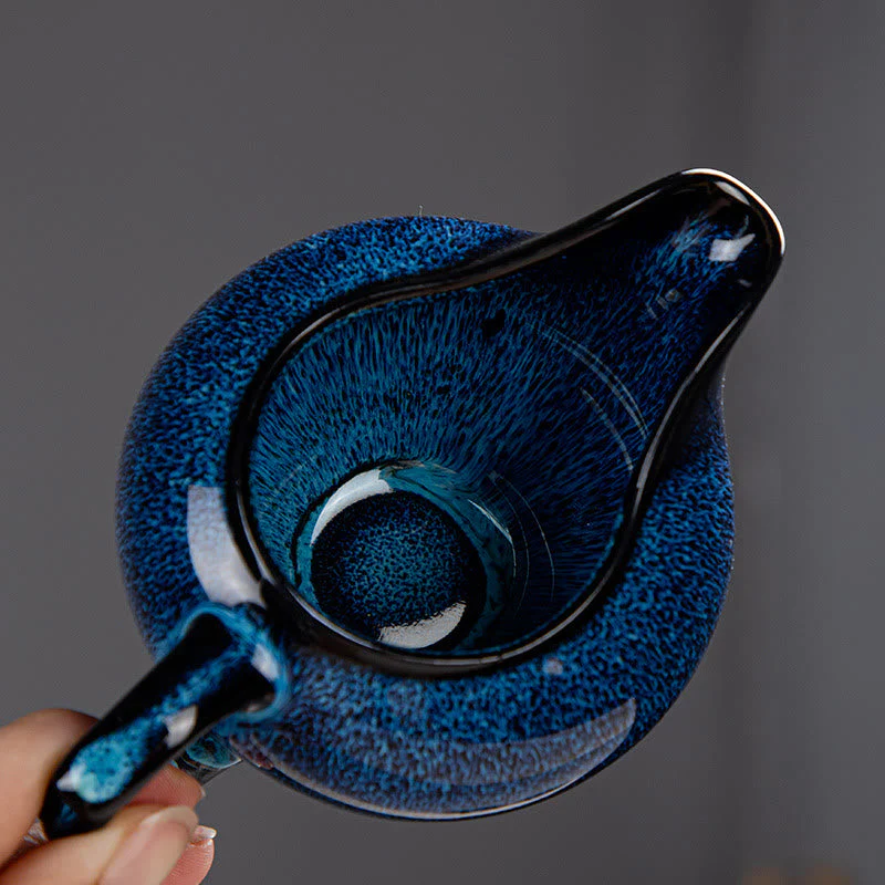 Blue Gradient Ceramic Gongfu Teapot Set for Zen Decor - Image 18