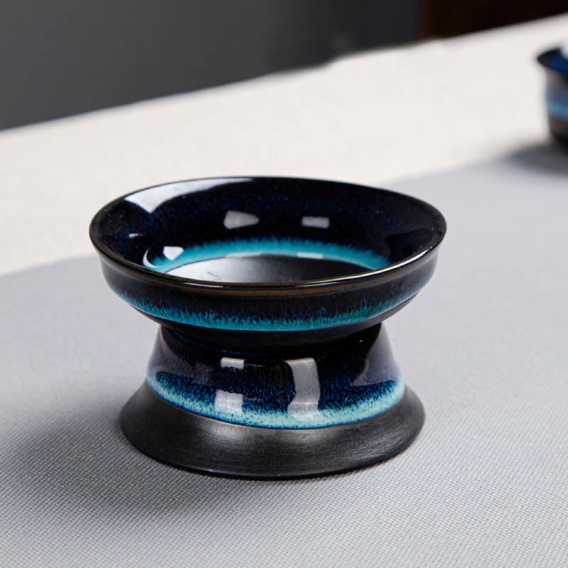 Blue Gradient Ceramic Gongfu Teapot Set for Zen Decor - Image 23