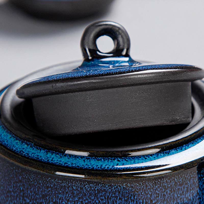 Blue Gradient Ceramic Gongfu Teapot Set for Zen Decor - Image 6