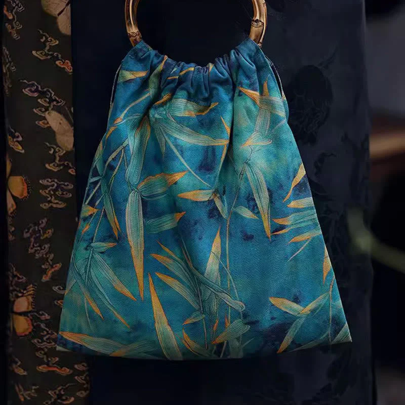 Blue Green Bamboo Leaves Spiritual Accessories Bag - Image 7