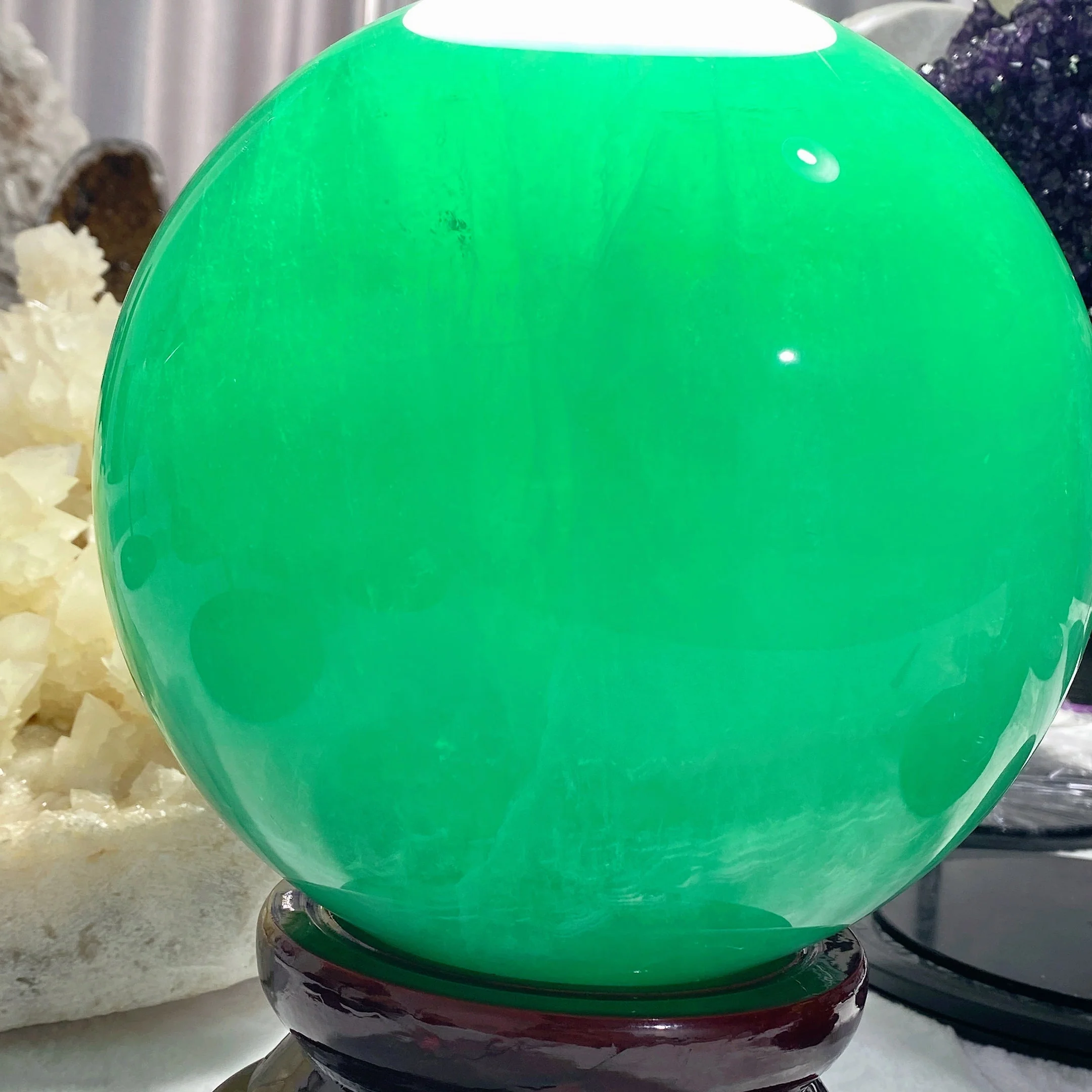 22cm Blue Green Fluorite Crystal Sphere with Stand - Image 3