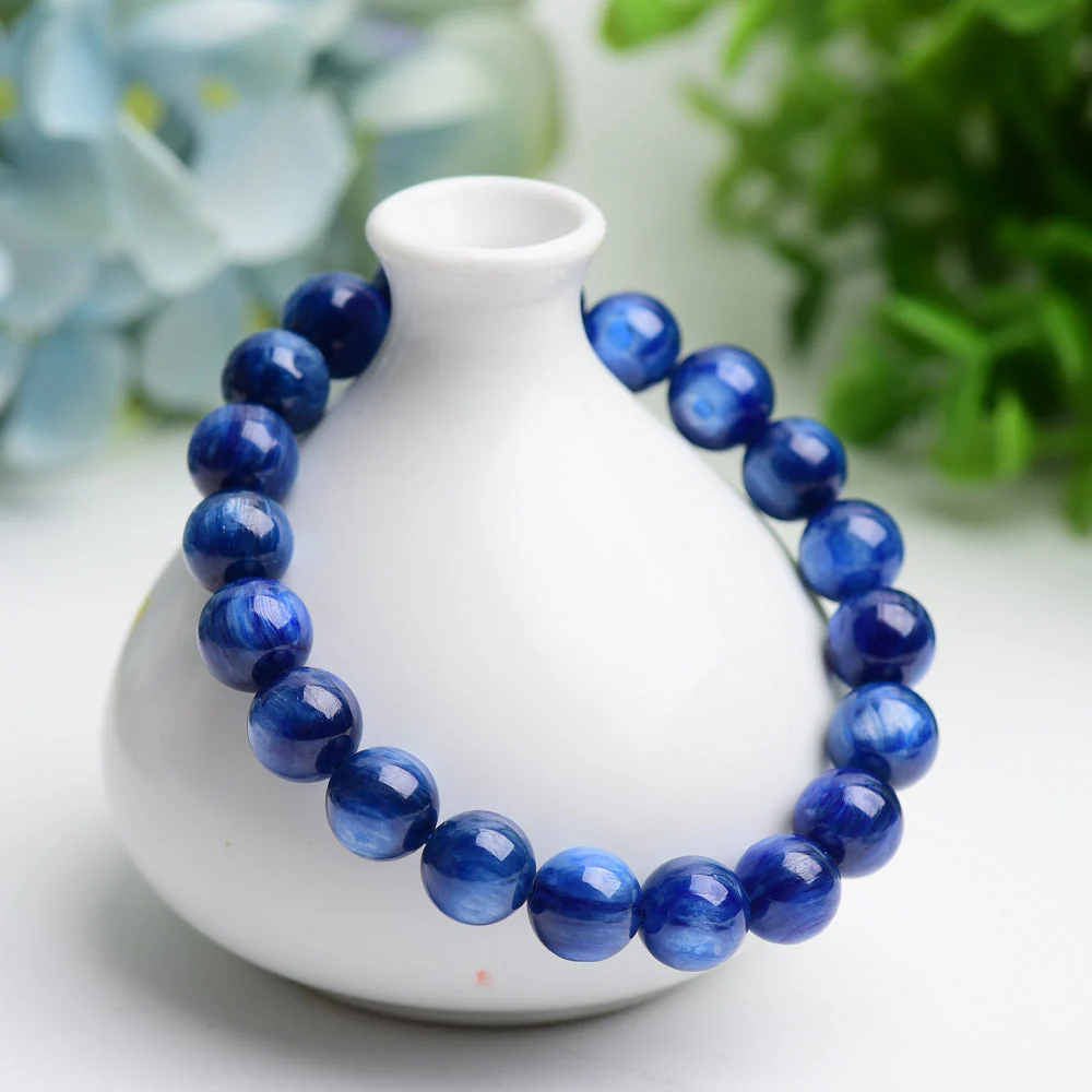 10mm Blue Kyanite Spiritual Bracelet for Healing