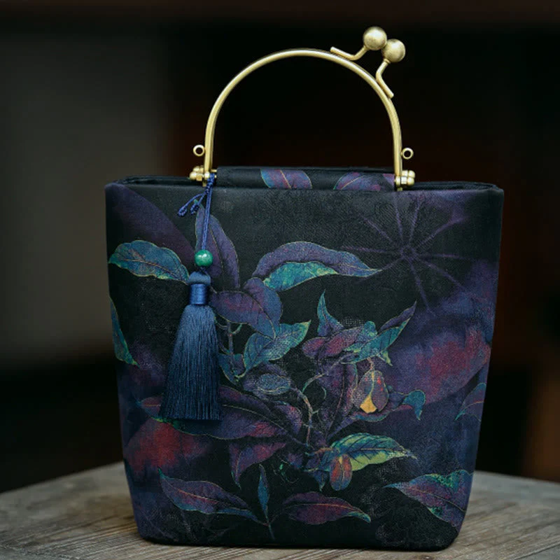 Blue Leaves Butterfly Spiritual Jewelry Bag 19cm | Healing Sounds - Image 7