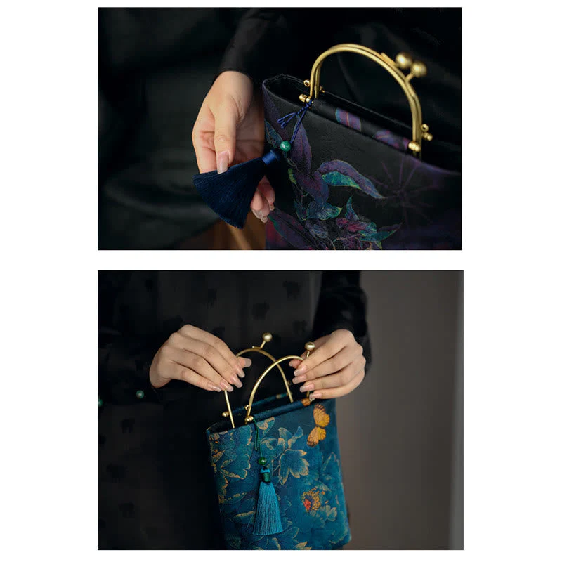 Blue Leaves Butterfly Spiritual Jewelry Bag 19cm | Healing Sounds - Image 9