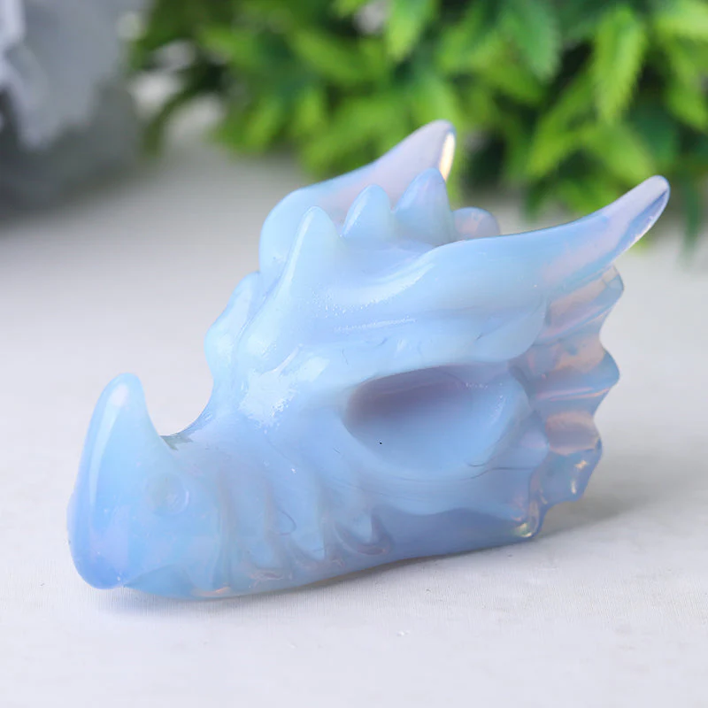 2.7 inch Blue Opalite Crystal Dragon Head Carving - Image 3