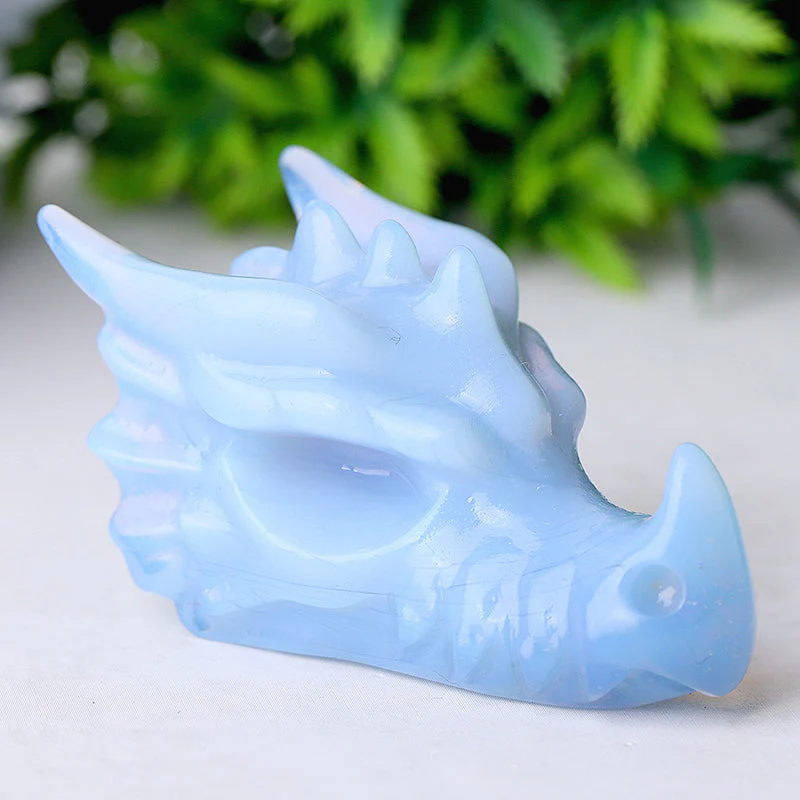 2.7 inch Blue Opalite Crystal Dragon Head Carving - Image 4