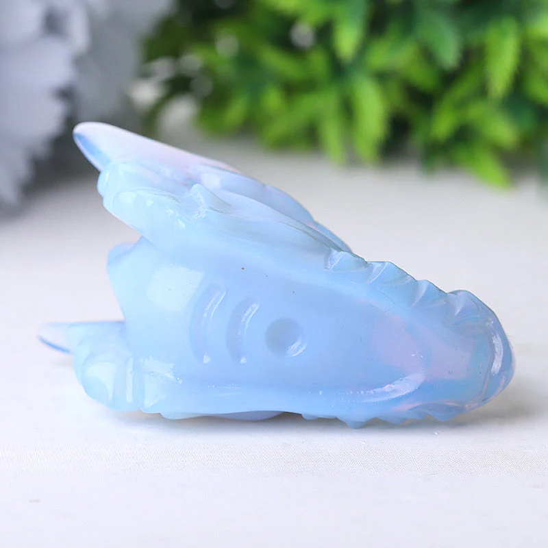 2.7 inch Blue Opalite Crystal Dragon Head Carving - Image 6