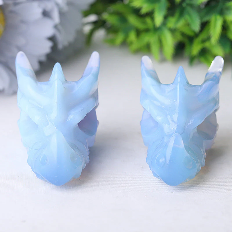 2.7 inch Blue Opalite Crystal Dragon Head Carving - Image 7