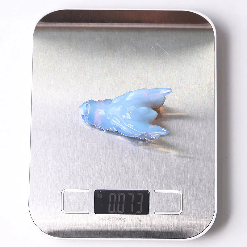 2.7 inch Blue Opalite Crystal Dragon Head Carving - Image 9