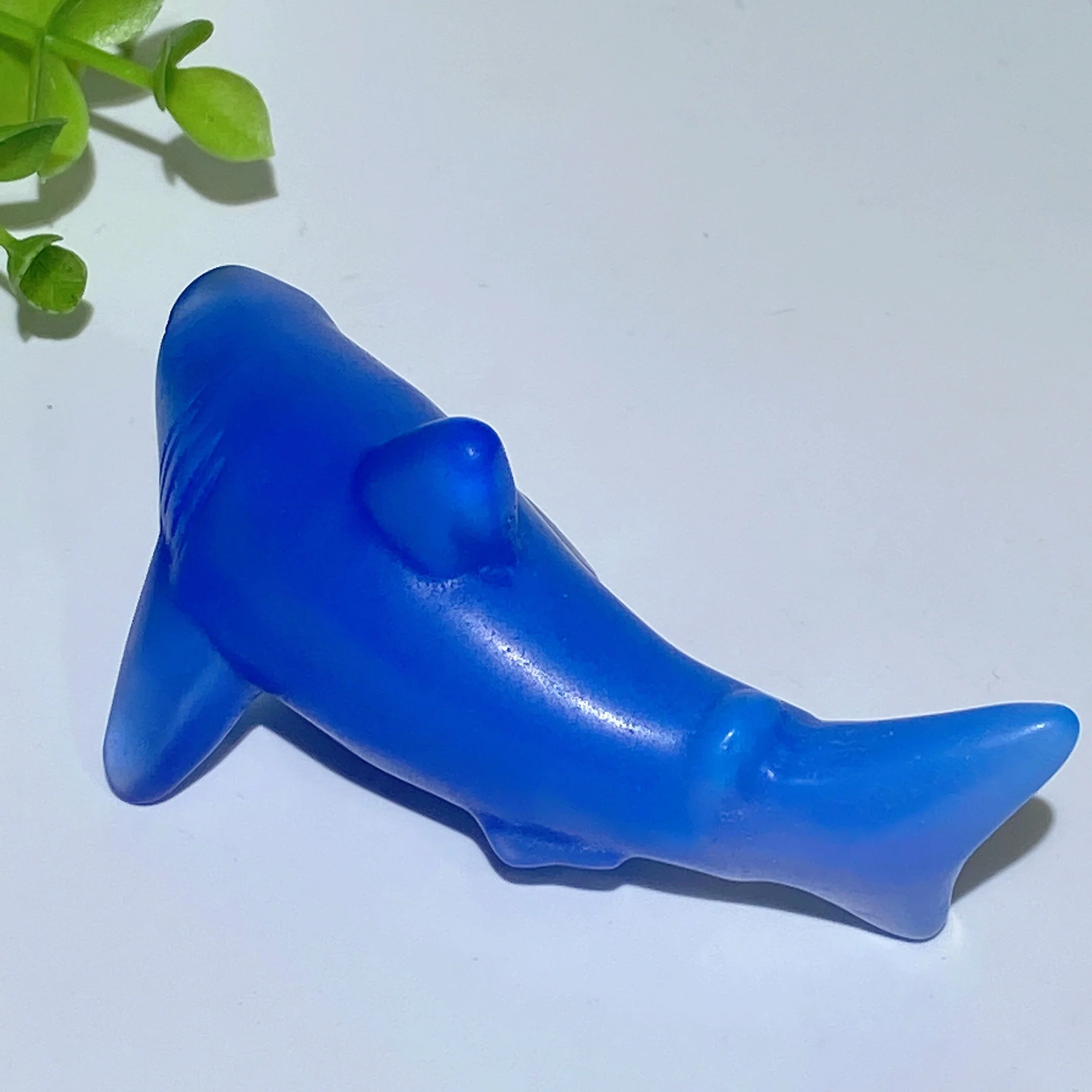 3.1 inch Blue Opalite Shark Healing Crystal Carving - Image 4