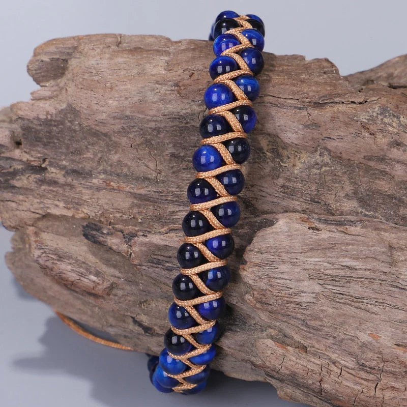 Blue Tiger Eye Bracelet for Luck and Insight - Image 8