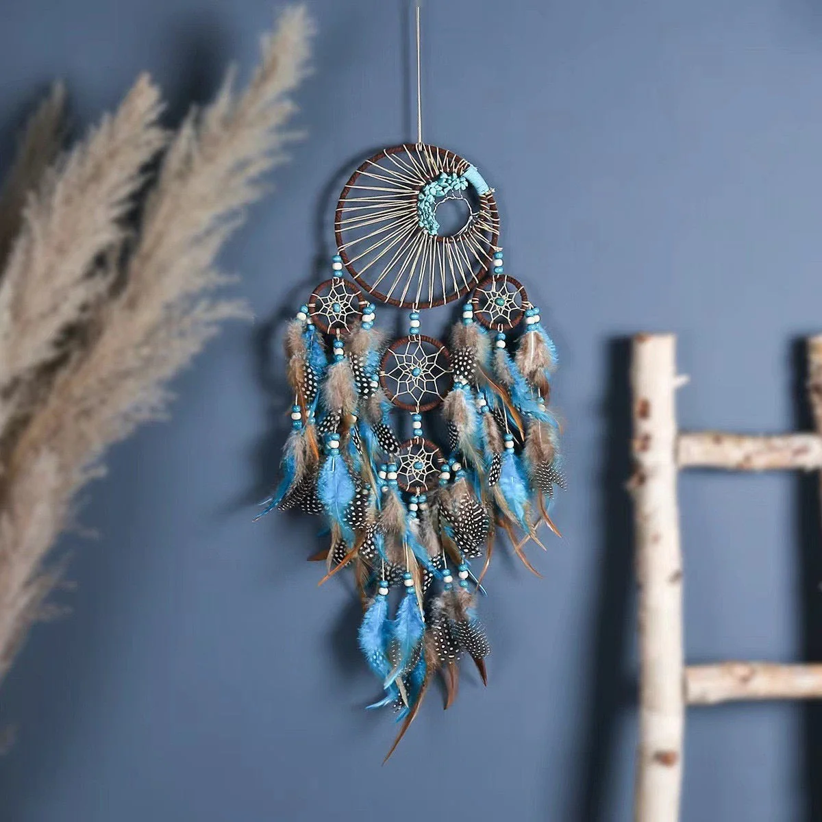 58.5cm Blue Turquoise Crystal Dreamcatcher Decoration - Image 2