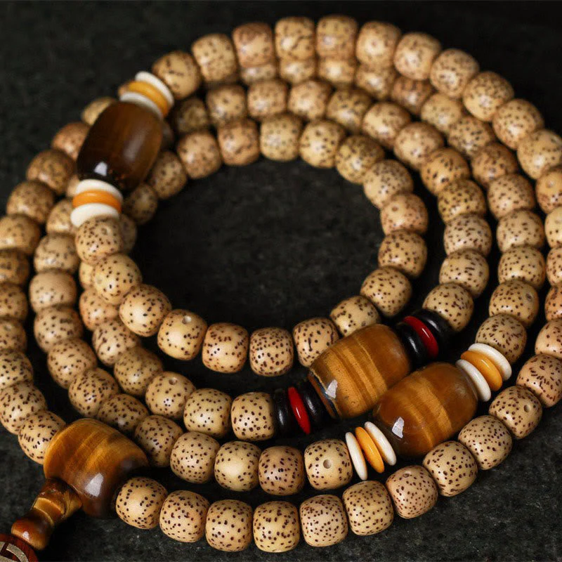 108 Beads Bodhi Seed Tiger Eye Bracelet for Spiritual Peace - Image 9