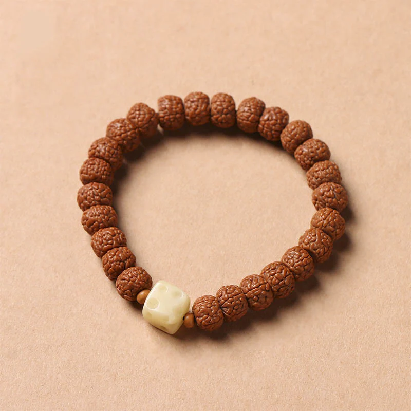 10mm Bodhi Seed Three-eyed Dzi Buddha Hand Wealth Bracelet - Image 18