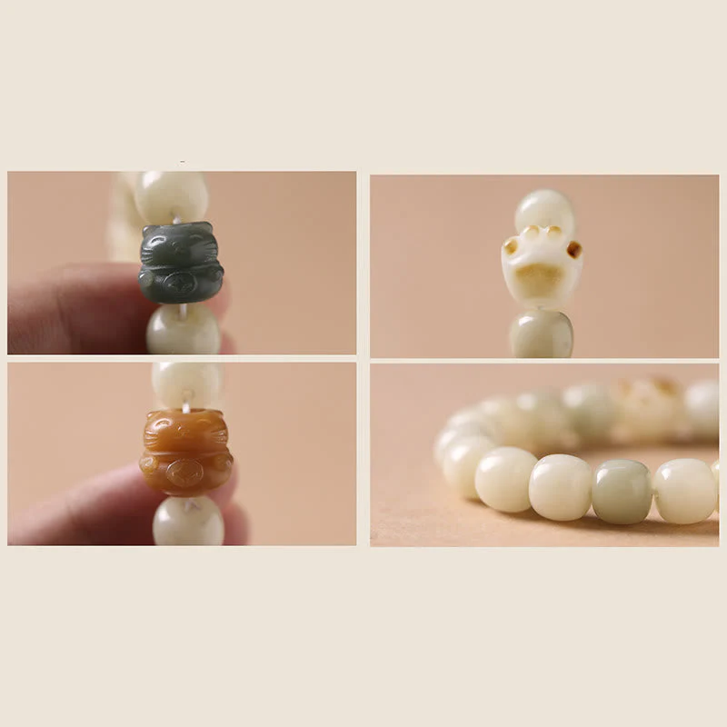 Bodhi Seed Lucky Cat Peace Bracelet for Spiritual Harmony - Image 8