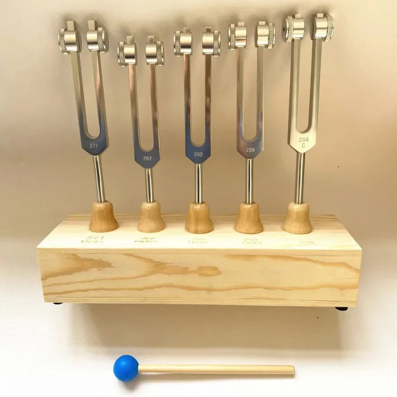 Brain Wave Tuning Fork Set with Stand - 5pc - Image 4