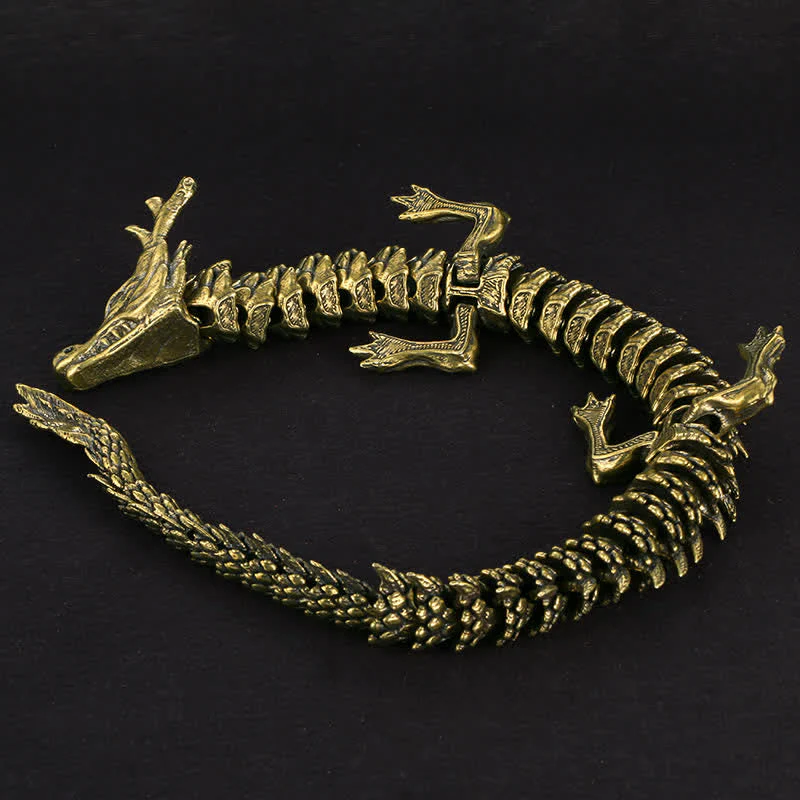 Brass Copper Dragon Statue, Symbol of Luck & Protection - Image 5