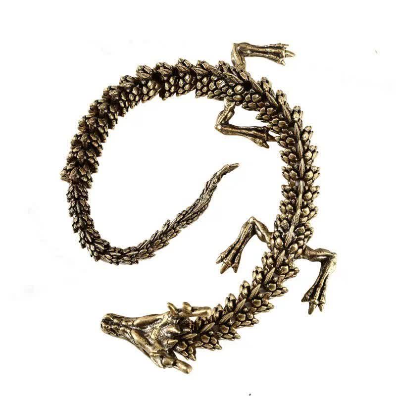 Brass Copper Dragon Statue, Symbol of Luck & Protection - Image 6