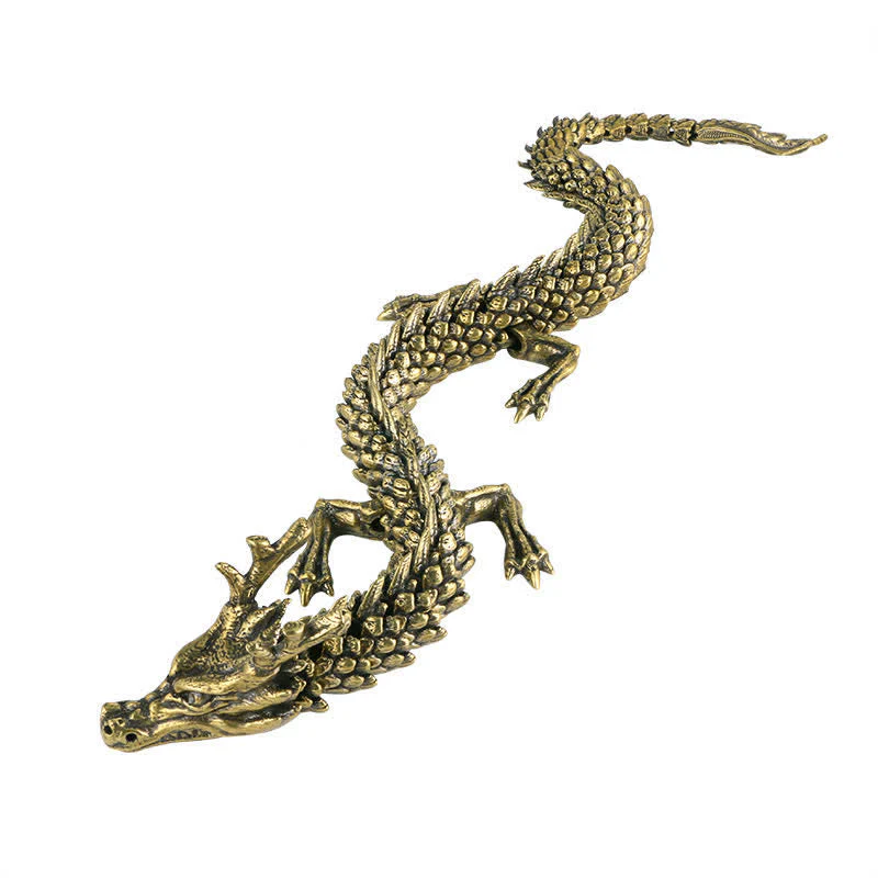 Brass Copper Dragon Statue, Symbol of Luck & Protection - Image 7
