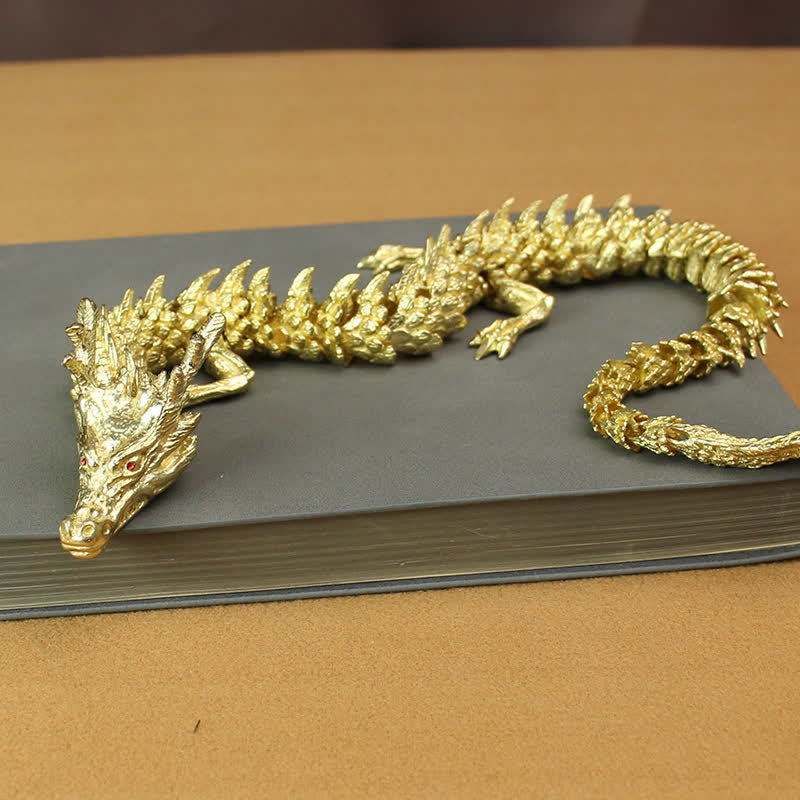 Brass Copper Dragon Statue, Symbol of Luck & Protection - Image 8