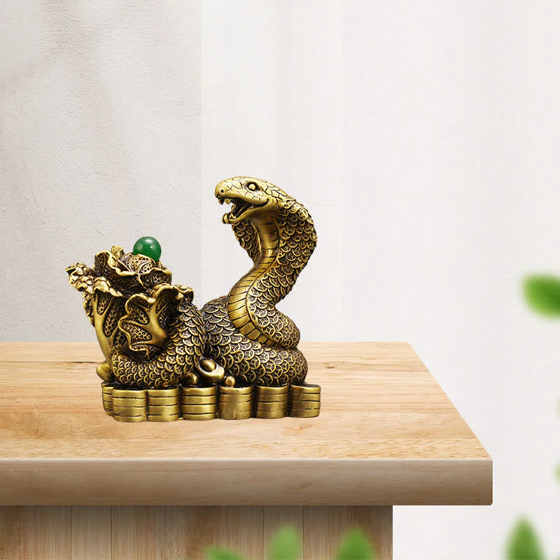 Brass Snake Figurine 19cm Animal Totem for Spiritual Blessings - Image 11