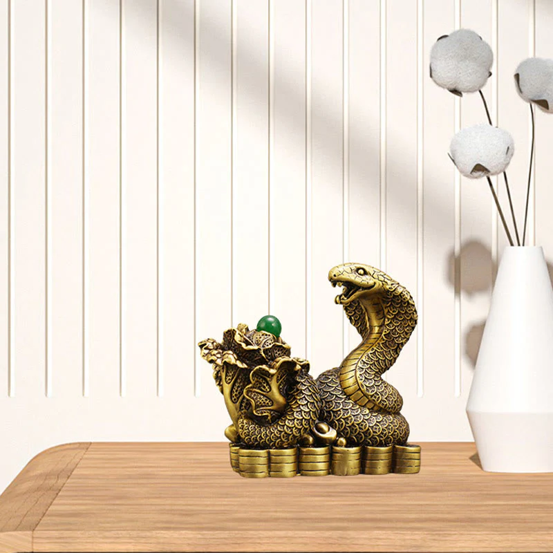 Brass Snake Figurine 19cm Animal Totem for Spiritual Blessings - Image 12