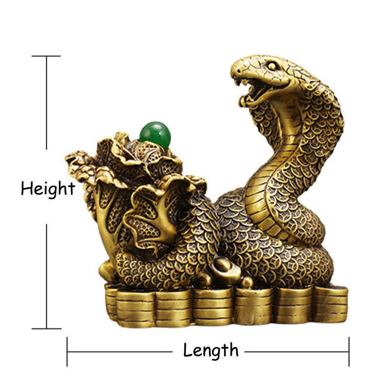 Brass Snake Figurine 19cm Animal Totem for Spiritual Blessings - Image 13