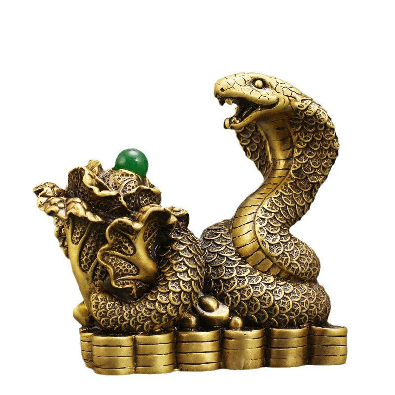 Brass Snake Figurine 19cm Animal Totem for Spiritual Blessings - Image 14