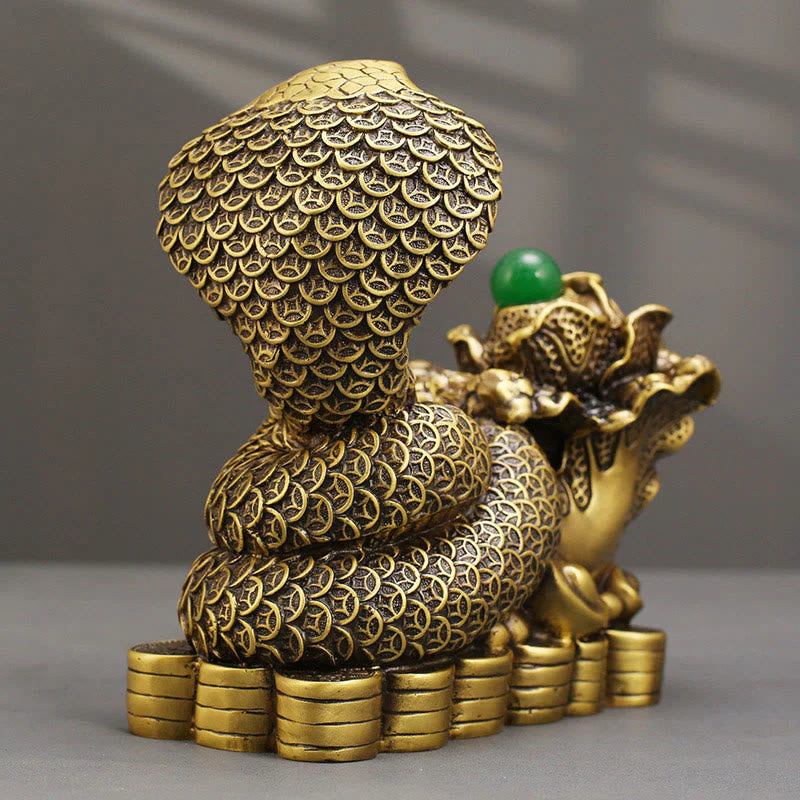 Brass Snake Figurine 19cm Animal Totem for Spiritual Blessings - Image 3