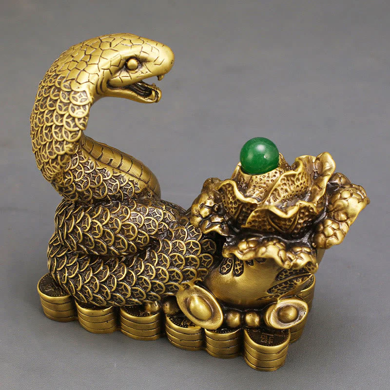 Brass Snake Figurine 19cm Animal Totem for Spiritual Blessings - Image 4